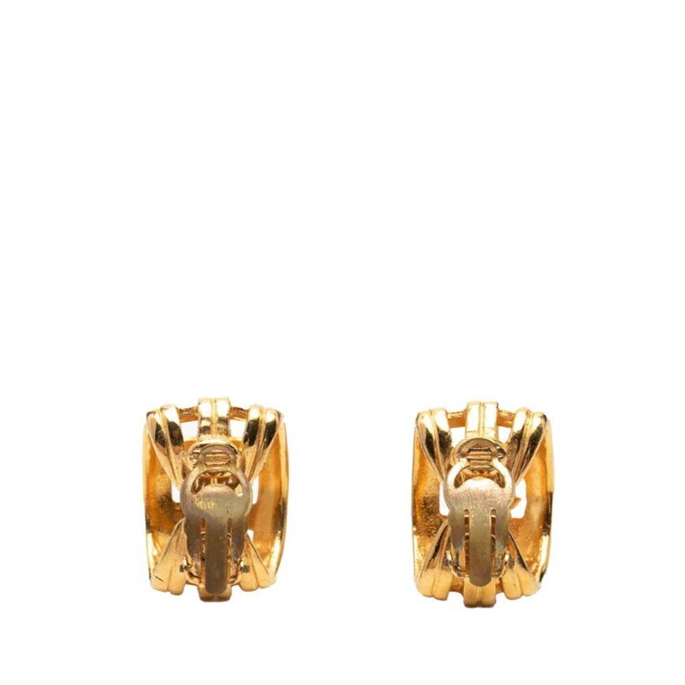 CHANEL Vintage Gold Logo Earrings - Picture 2 of 3